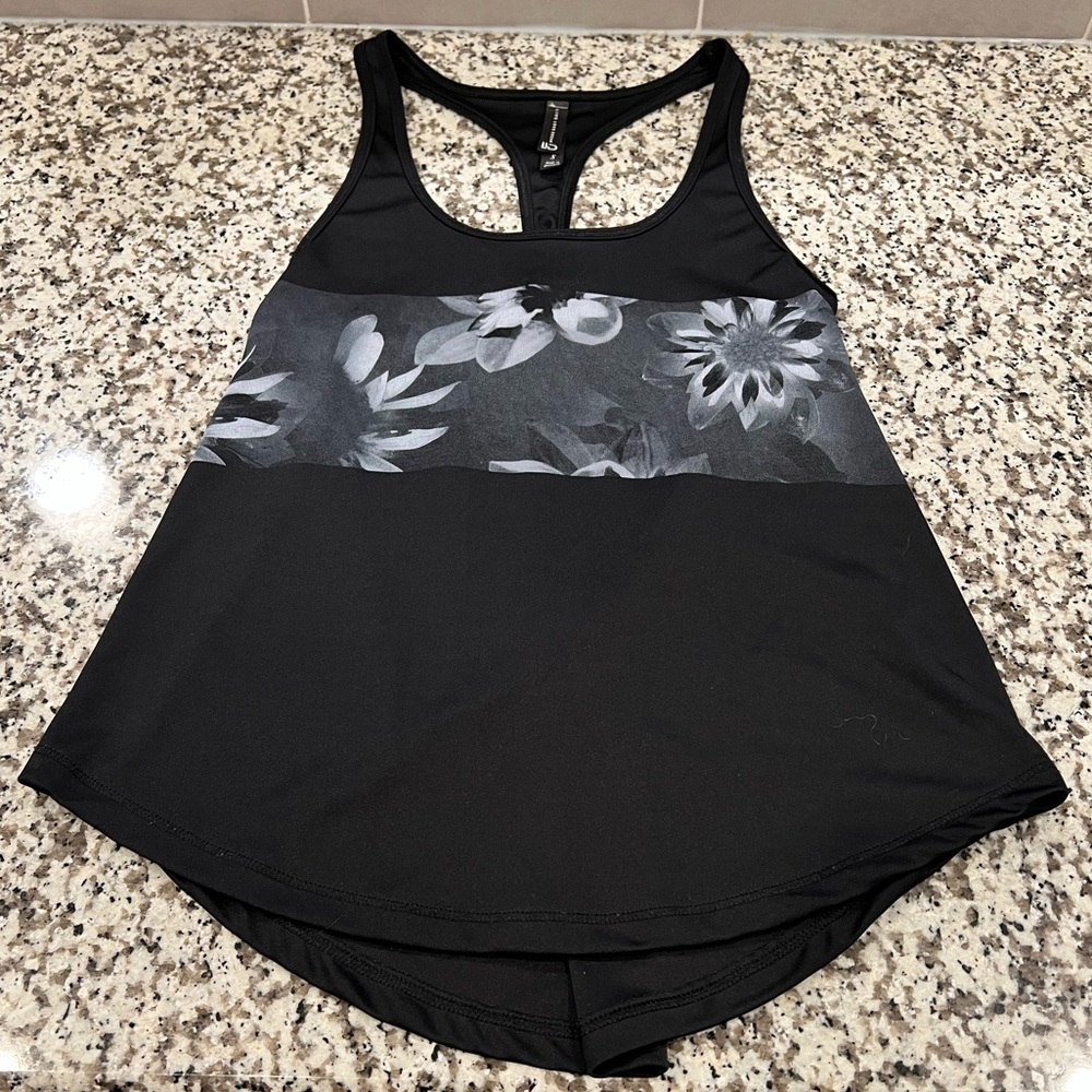 Floral Black Women's Athletic Tank Top